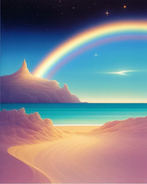 A light rainbow sky a beautiful - Free AI Photo Generator - starryai