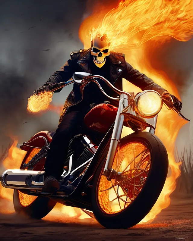 Ghost Rider, fantasy art, seb digital - AI Photo Generator - starryai