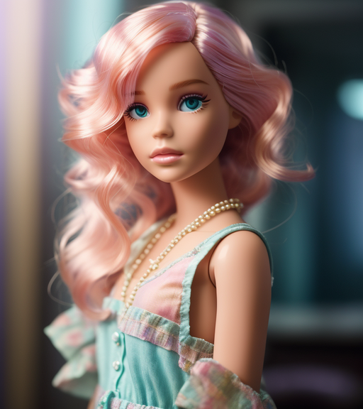 Barbie Girl': vibrant colors, a fashionable scene, and a playful atmosphere."