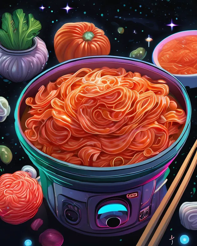 Spaghetti Space Module Spaghetti from outer space - Free AI Photo Generator - starryai