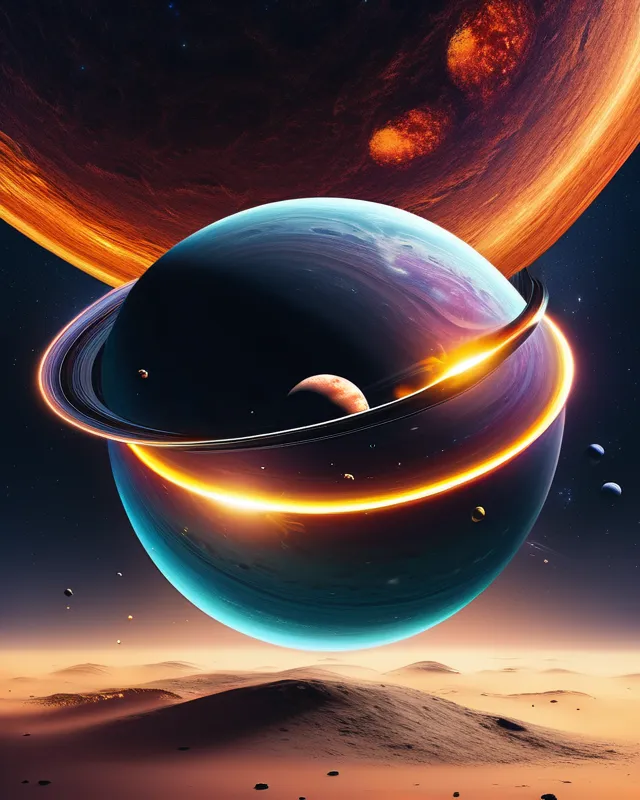Black Hole eating a planet - Free AI Photo Generator - starryai