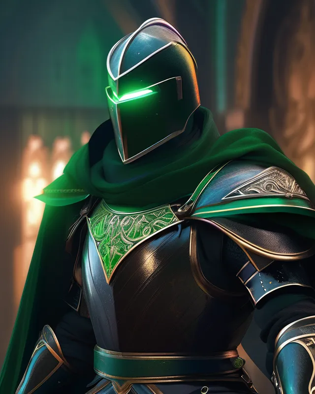A black armored knight wielding - Free AI Photo Generator - starryai