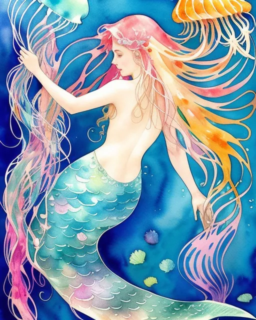 Jellyfish Mermaid - Free AI Photo Generator - starryai