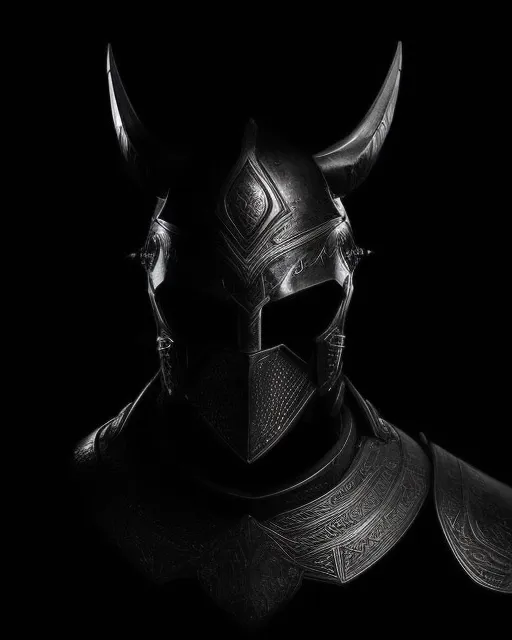warrior, black armour, magical - Free AI Photo Generator - starryai