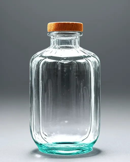 Glistening glass bottle