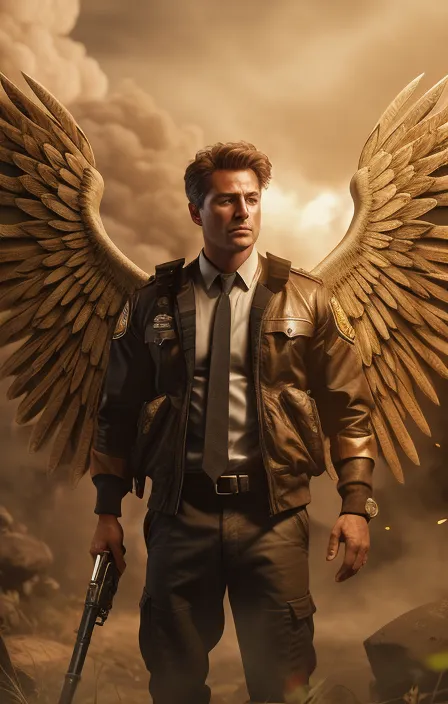 Police Angel Police officer Angel wings, thin - Free AI Photo Generator - starryai