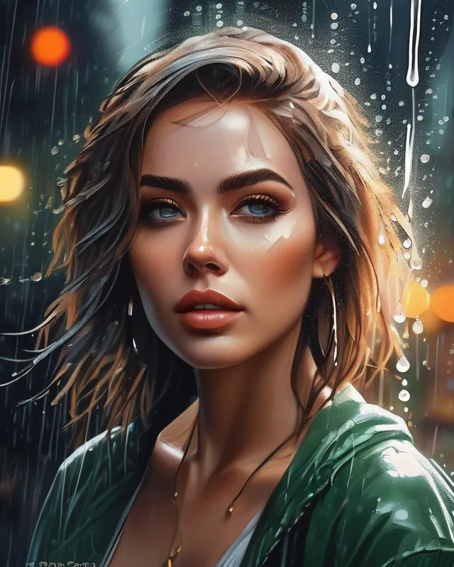Return Rainy Day Woman - Free AI Photo Generator - starryai