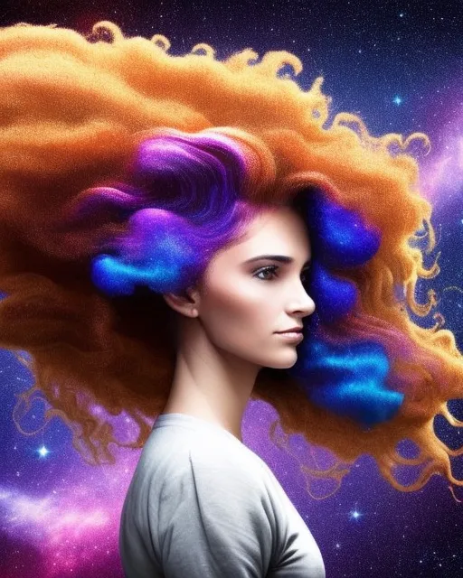 A woman whose hair made out - Free AI Photo Generator - starryai