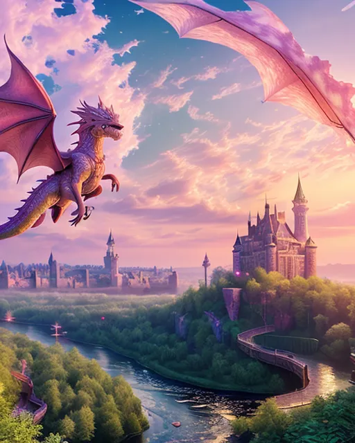fantasy landscape a castle a it, - Free AI Photo Generator - starryai