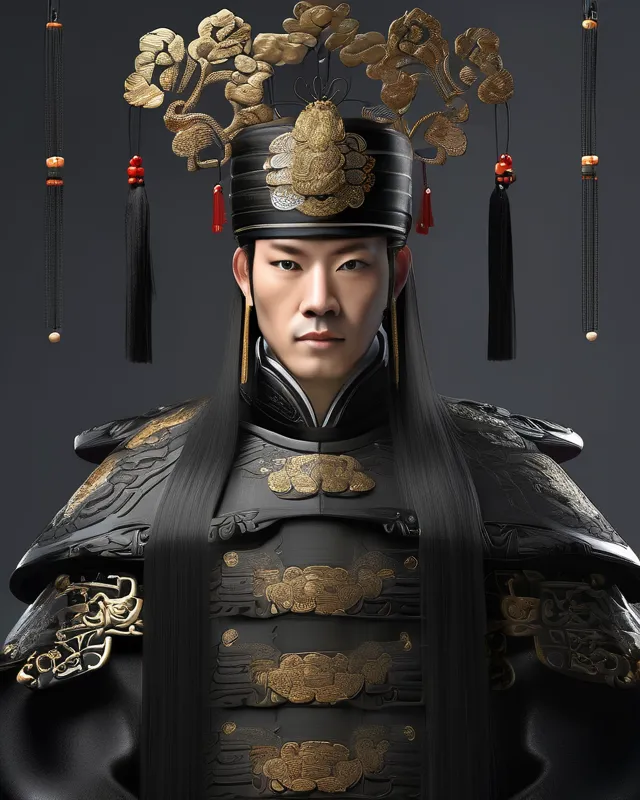 beautiful black chinese emperor Black, - AI Photo Generator - starryai