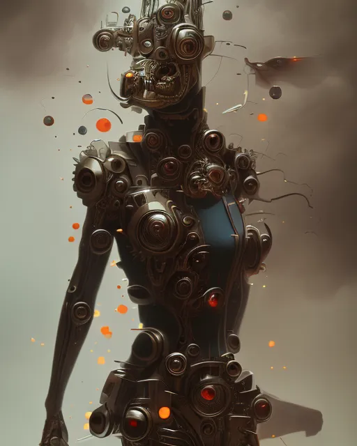 Terrifying clockwork cyborg demon - Free AI Photo Generator - starryai