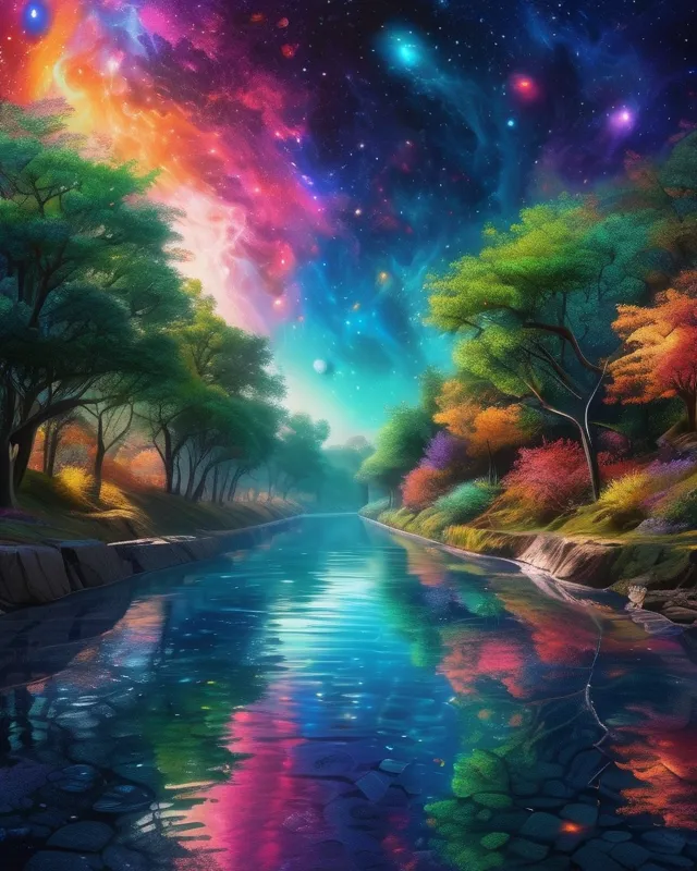 Cosmic Canals - Free AI Photo Generator - starryai