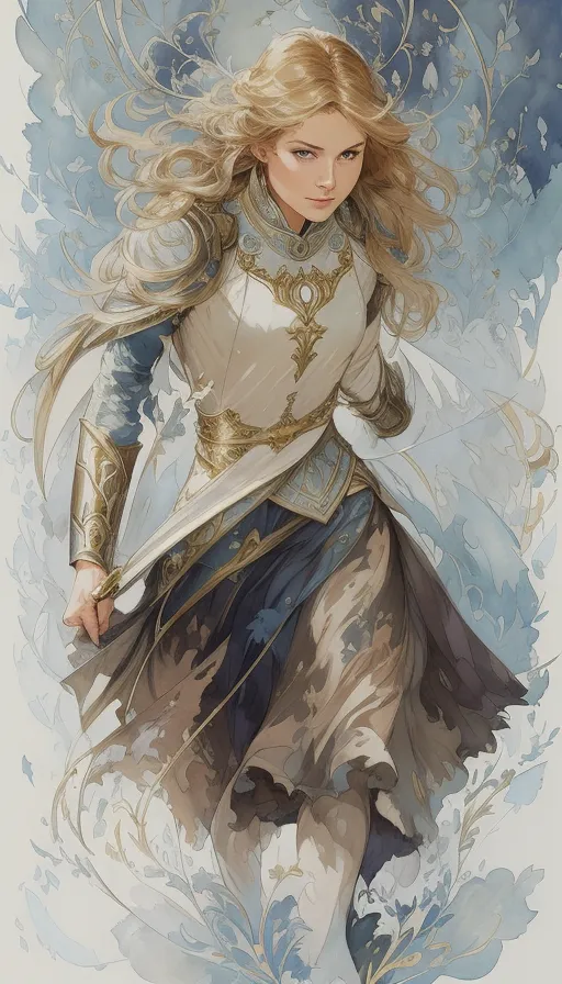 Eowyn, Shield Maiden Rohan, armor, - AI Photo Generator - starryai