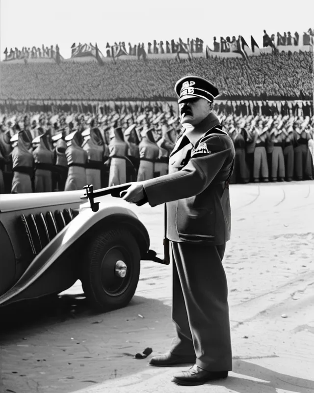 Adolf Hitler getting shot at - Free AI Photo Generator - starryai