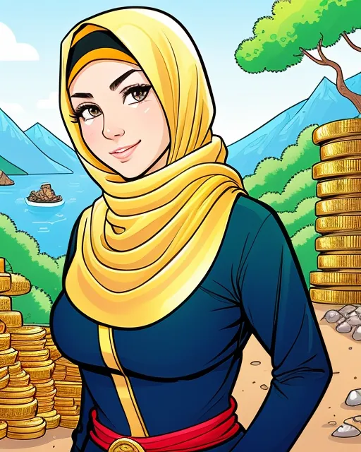 Hijab girl treasure hunt