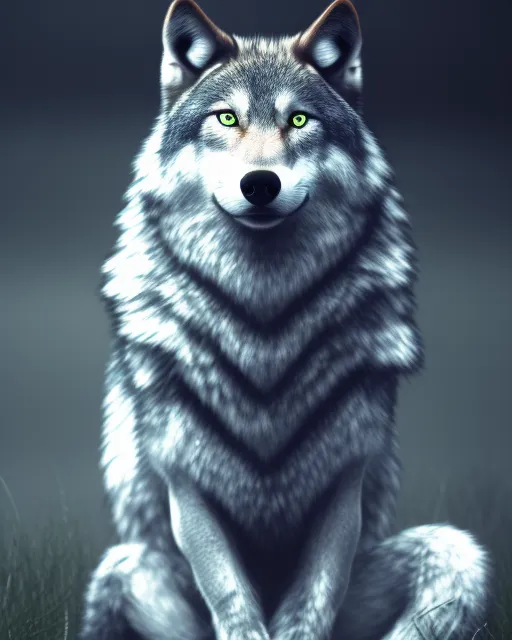 Male Sitting Wolf