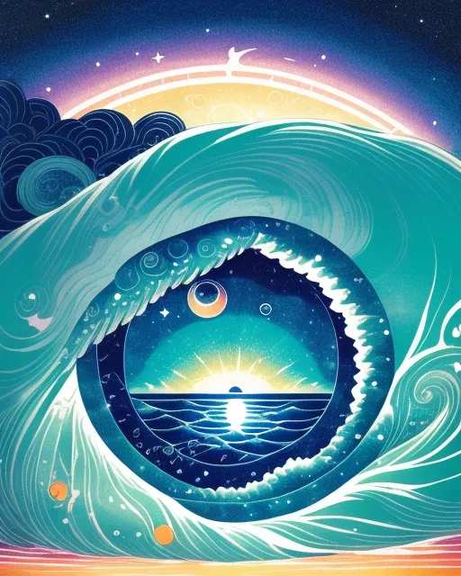 Cosmic galaxy inside eyeball over - Free AI Photo Generator - starryai