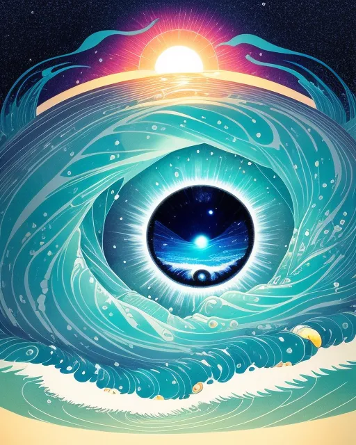 Cosmic galaxy inside eyeball over - Free AI Photo Generator - starryai