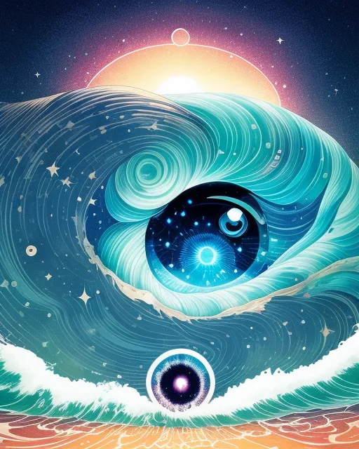 Cosmic galaxy inside eyeball over - Free AI Photo Generator - starryai