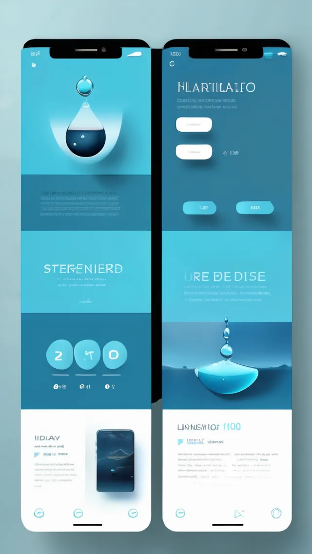 water inspired ux ui design for therapist, fluid Behance realistic minimalistic style, high resolution, very detailed, very sharpen, 8k, mockup mobile --q 2 --stylize 1000