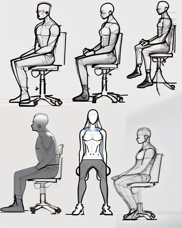 Sitting On Chair Poses Postures Human Stick Figure Pictogram Stock  Illustration - Download Image Now - iStock