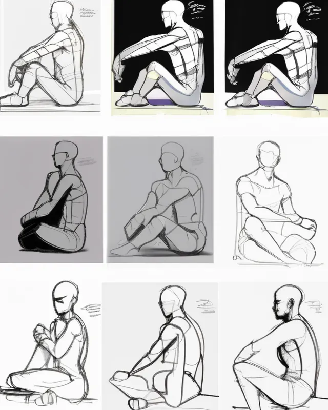AllPose Resource Sitting Poses 3 A For Cartoon & Anime Drawing Paperback  Book | eBay