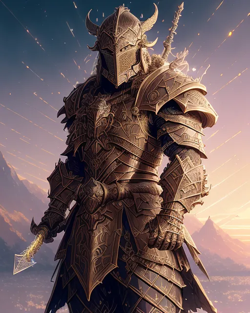 Armored Anime Warrior - Free AI Photo Generator - starryai