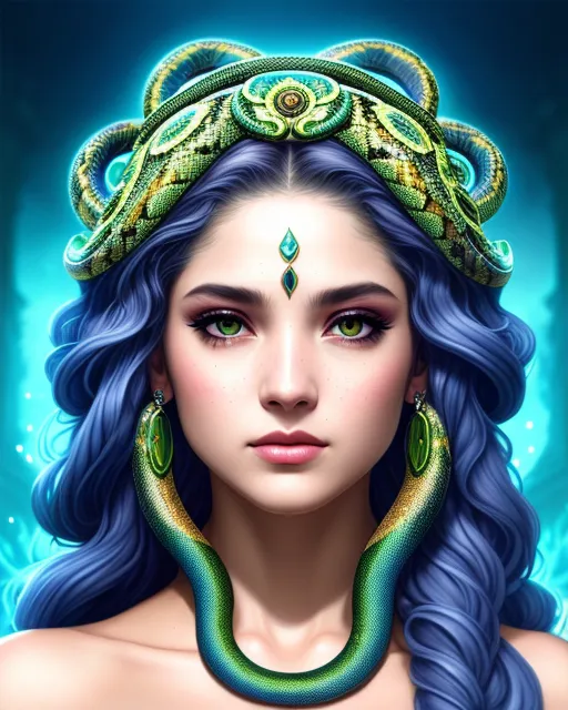 medusa-snake woman - digital fantasy art collection