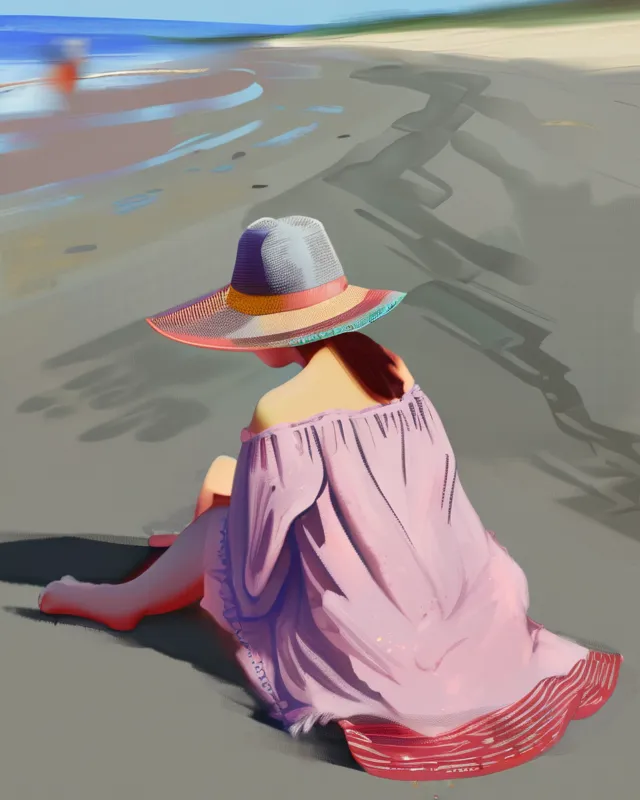 Girl on beach - Free AI Photo Generator - starryai