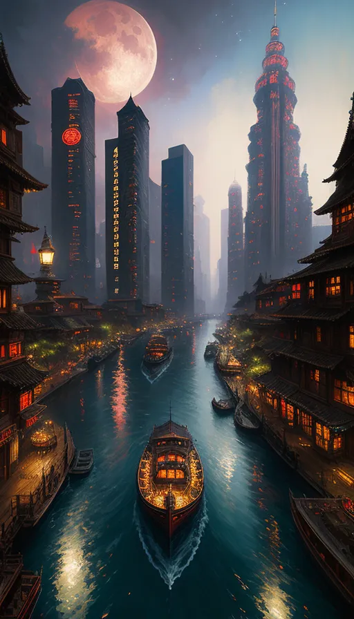 Starry Sky City Series - Free AI Photo Generator - starryai