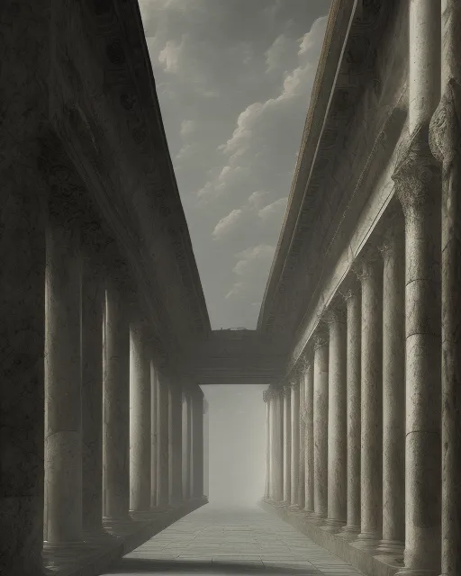 Ancient Rome empty between tree - Free AI Photo Generator - starryai