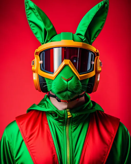 Anthropomorphic Green Rabbit - Free AI Photo Generator - starryai