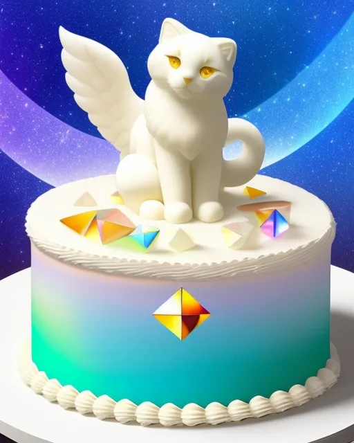 white cat face cake