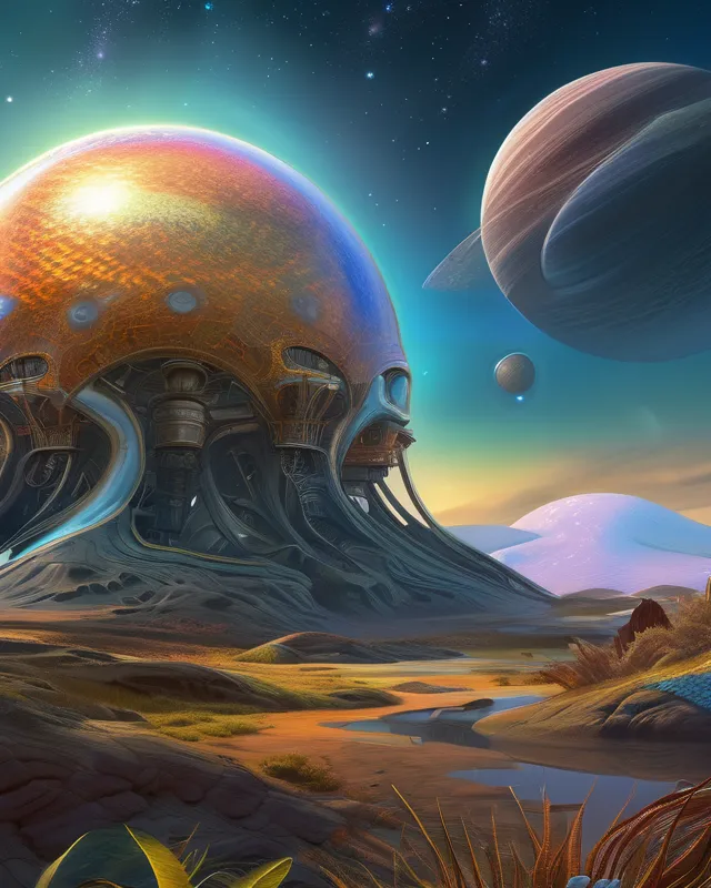 Alien cyborg, digital painting, - Free AI Photo Generator - starryai
