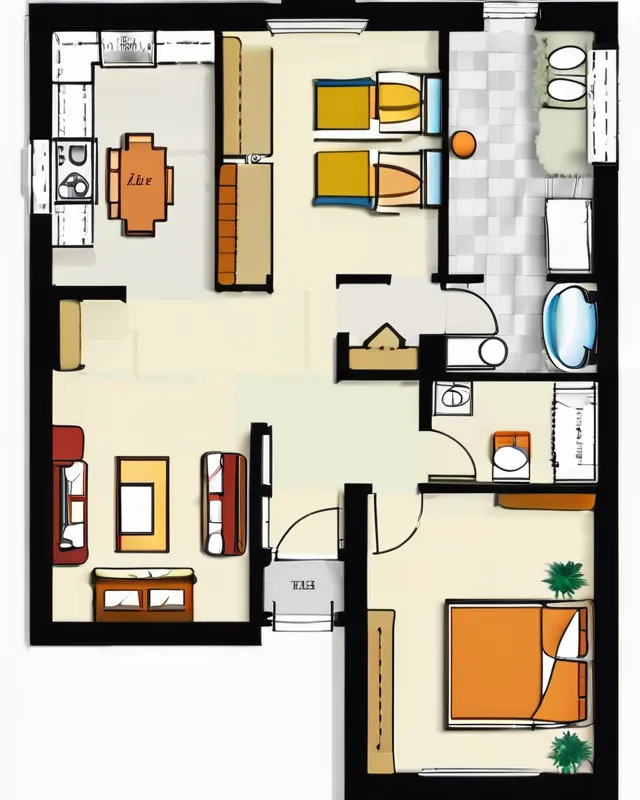 , floor plan illustration,  beautiful,  full-color,  floor plan design drawing,  autocad floor plan,  architectural digest,  floor plan illustration