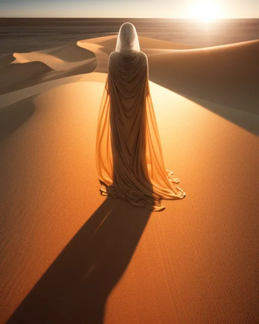 Woman dunes. - AI Photo Generator - starryai