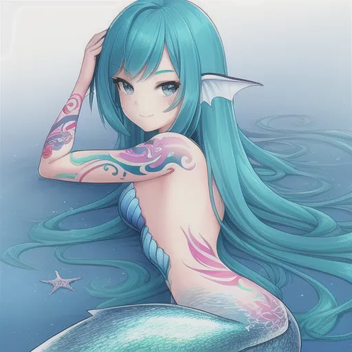 Kawaii water fairy mermaid anime eyes - AI Photo Generator - starryai