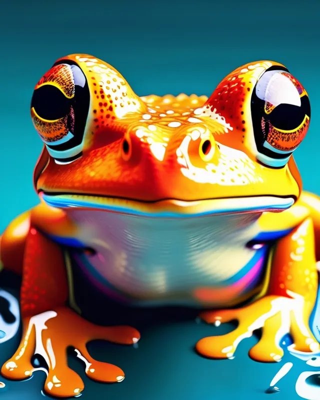 Splasher Frog Frog splashing colorful paint. - Free AI Photo Generator - starryai