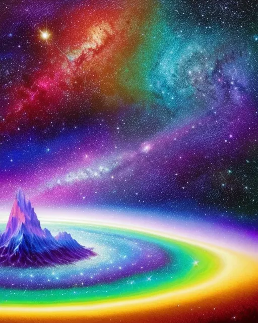 Rainbow galaxy - Free AI Photo Generator - starryai