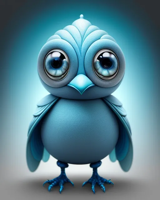 Insanely Cute Baby Blue Jay Alien Ben - AI Photo Generator - starryai