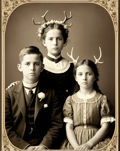 A 1890s family photo children have - AI Photo Generator - starryai