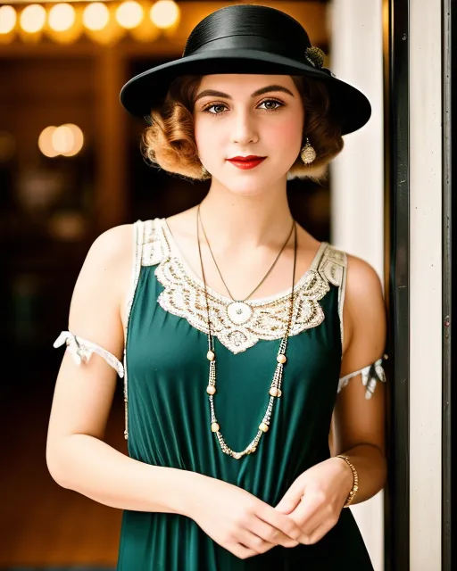 Portrait a 1920s woman wearing - Free AI Photo Generator - starryai