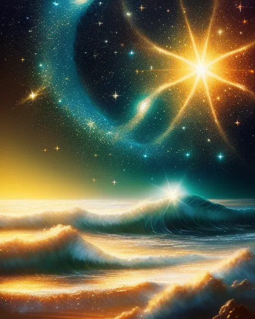 Ocean stars galaxies, fantasy - Free AI Photo Generator - starryai