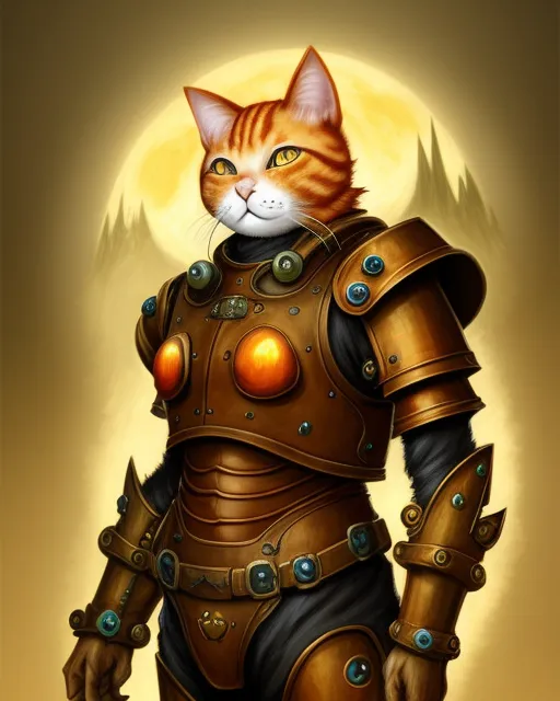 Ginger cat man, fantasy art, animal, - AI Photo Generator - starryai