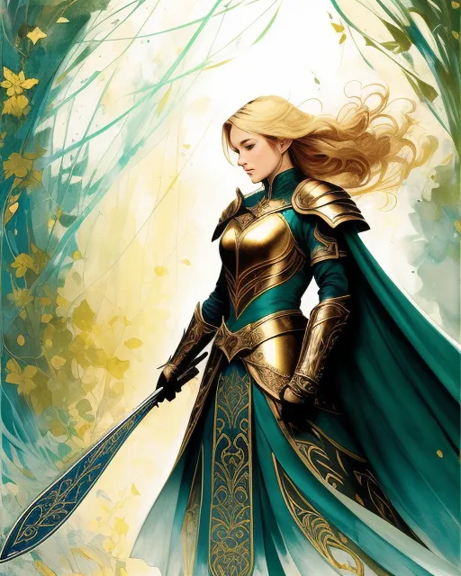 Eowyn, Shield Maiden Rohan, armor, - AI Photo Generator - starryai