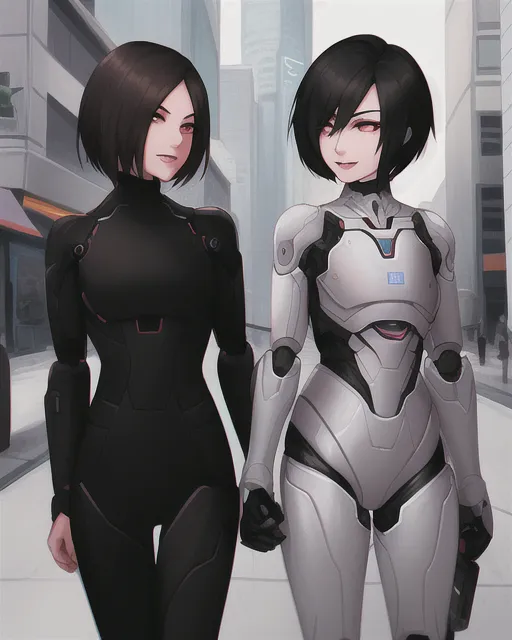 Lesbian human looking androids on a date 