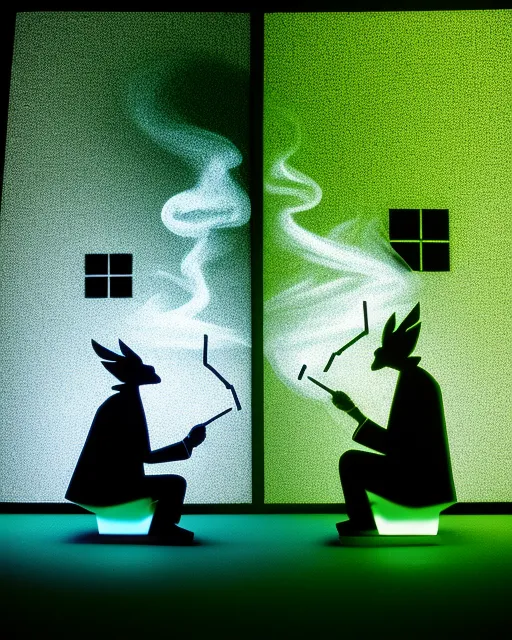 Shadows smoking - AI Photo Generator - starryai