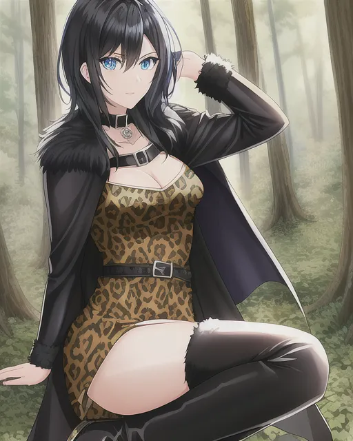 anime girl with short black hair and blue eyes