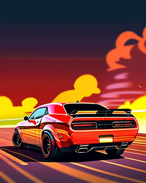 Dodge Challenger SRT Demon - AI Photo Generator - starryai