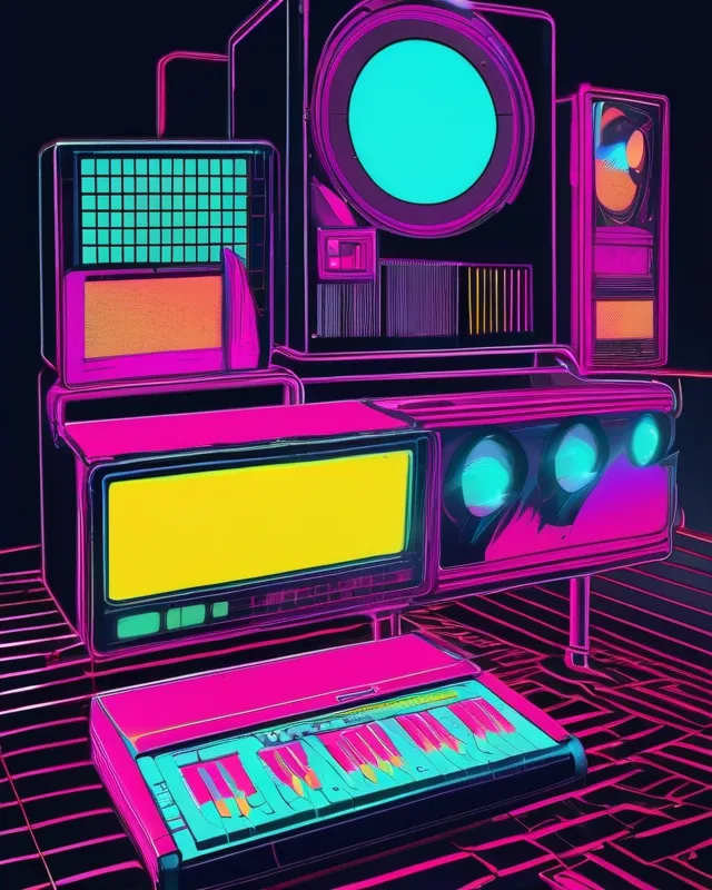 Digital Cocaine Disco Cyberpunk Neon Post-Punk 1980s 1960s mod style Freakout